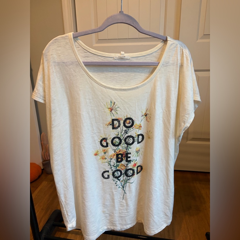 Maurices Cream Tee with Floral Graphic